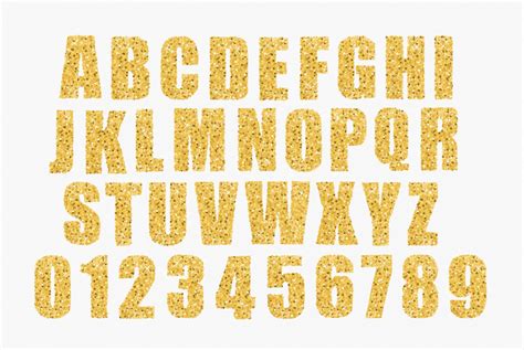 Gold Glitter Alphabet Png Transparent