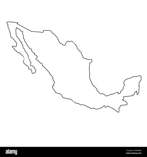 Mexico Map Black And White Map