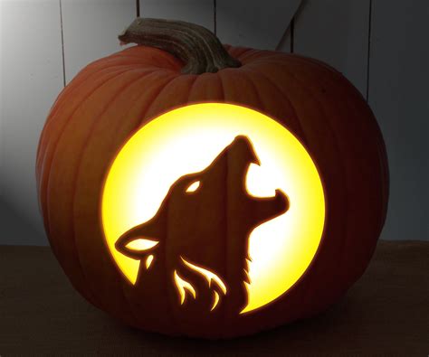 Mylar Halloween Stencil Howling Wolf Full Moon For Pumpkin Etsy