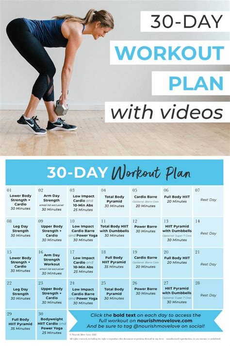 Free 30 Day Home Workout Plan Pdf Videos Nourish Move Love Free