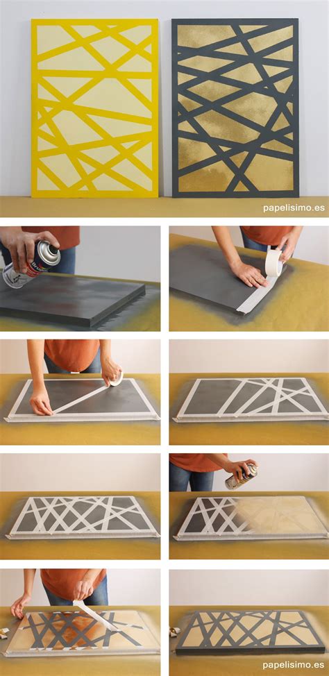 Como Hacer Cuadros Con Spray How To Make Diy Painting Home Interior