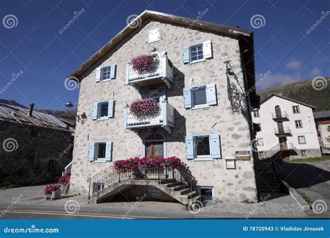 Typical Stone Mountain Houses Italian Alps Italy Stock Image Image
