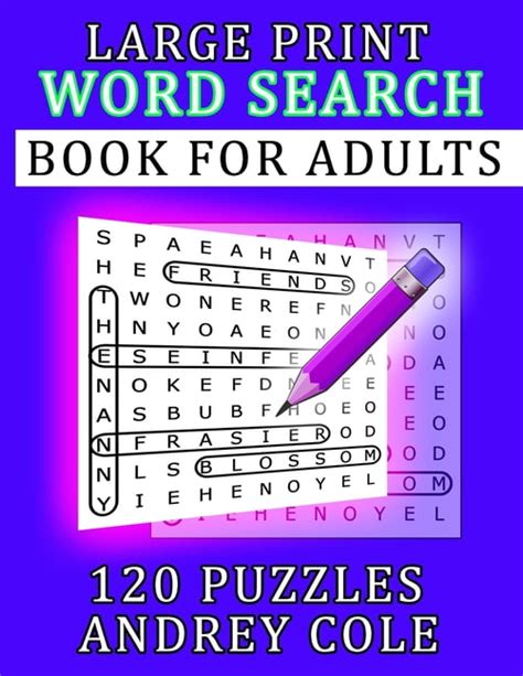Large Print Word Search Book For Adults 120 Puzzles Paperback