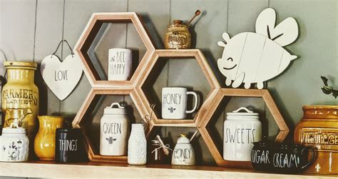 My New Honeycomb Shelf To Display These Bee Utiful Rae Dunn Pieces 🌻🐝💛