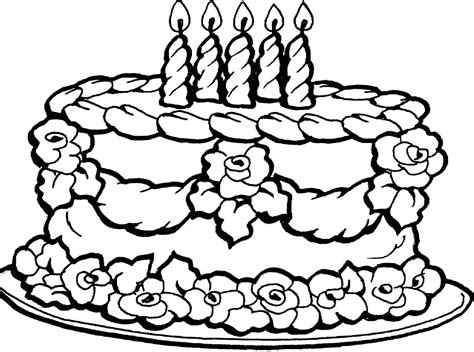 Free printable birthday cake coloring pages for kids. The Birthday Cake In A Flower Garnish With Lots Of ...