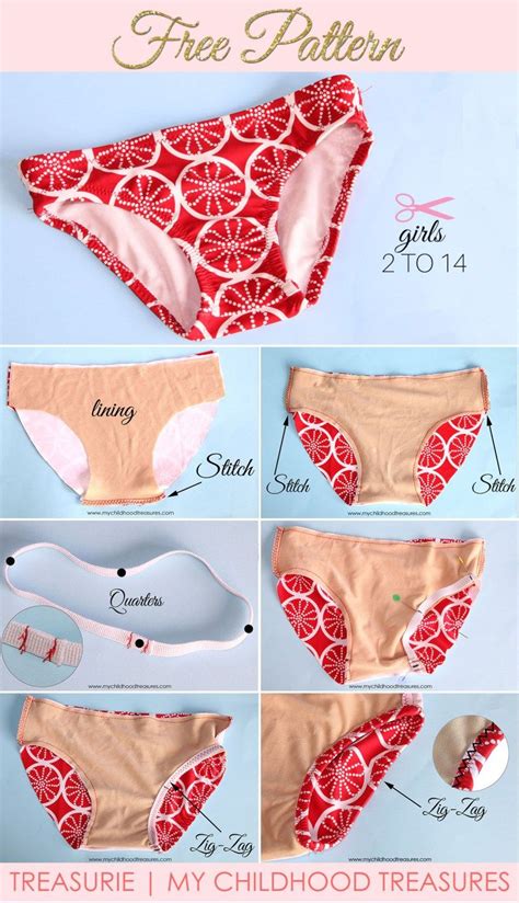 Diy Bikini Free Bikini Bottom Pattern For Girls Treasurie Sewing Swimwear Swimwear