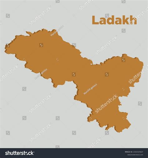 Ladakh Map Vector Flat Design Indian Stock Vector Royalty Free Shutterstock