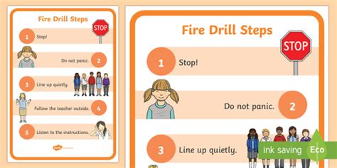 Fire Drill A4 Display Poster