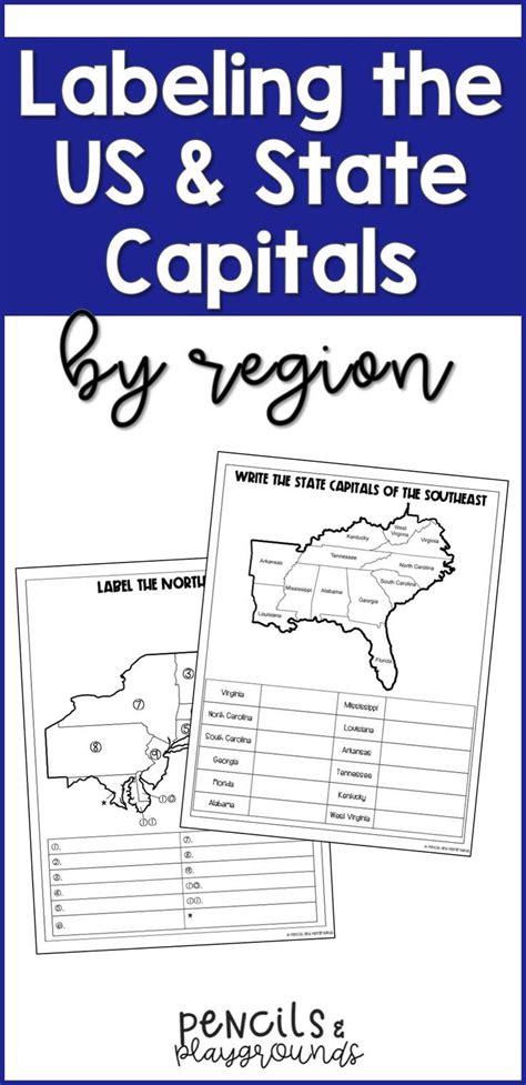 Labeling The United States States And Capitals Learning States