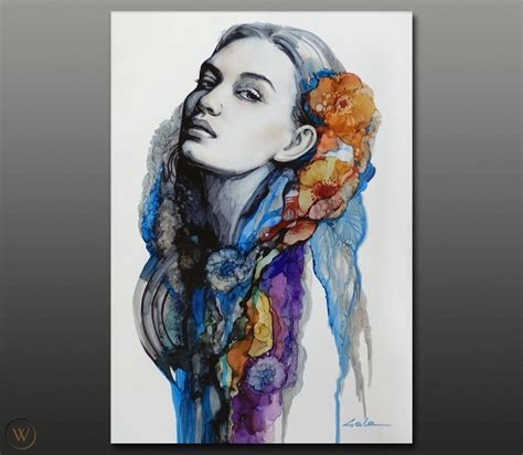 Gala Original Art Nude Female Face Portrait Sensual Abstract Painting