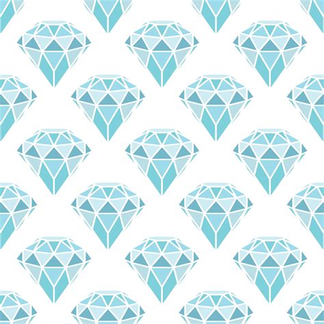 Seamless Pattern Of Geometric Blue Diamonds On White Background Trendy