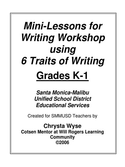 Writing Mini Lessons 06 Pdf Narrative Teaching Method