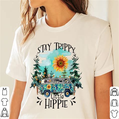 Pretty Stay Trippy Little Hippie Forest Sunflower Shirt