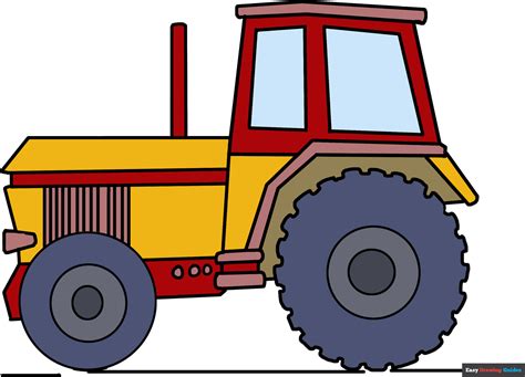 How To Draw A Tractor Really Easy Drawing Tutorial