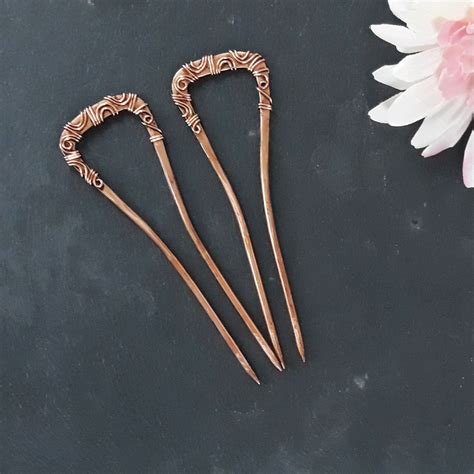 2 Art Deco Hairpins With Ornaments And Filigrees Small Hair Fork For