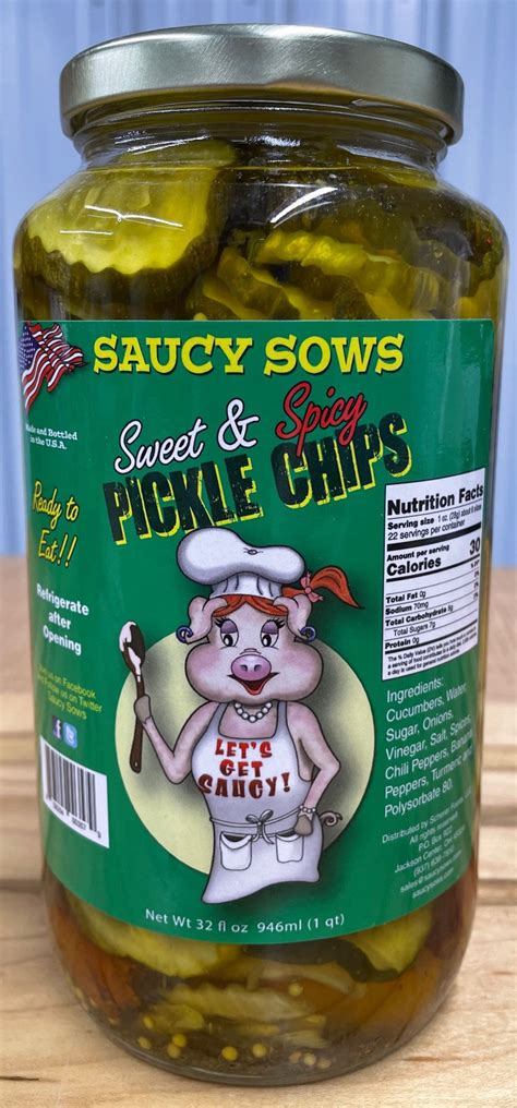 Saucy Sows Sweet And Spicy Pickle Chips Richards Maple Products