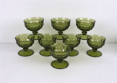 Mid Century Modern Green Glassware Ebth