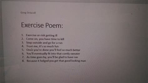 Exercise Poem