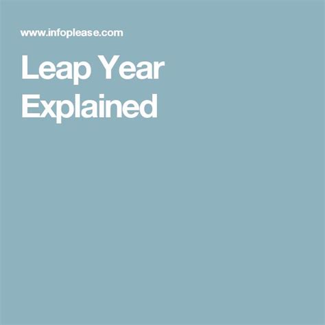 Leap Year Explained Leap Year Explained Explain Why