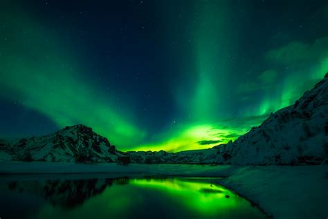 Aurora Borealis Northern Lights In Iceland Free Photos