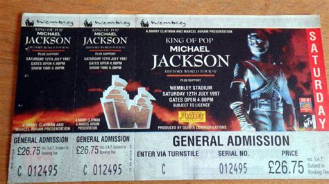 Unused History World Tour Ticket For The Last Concert In Wembley