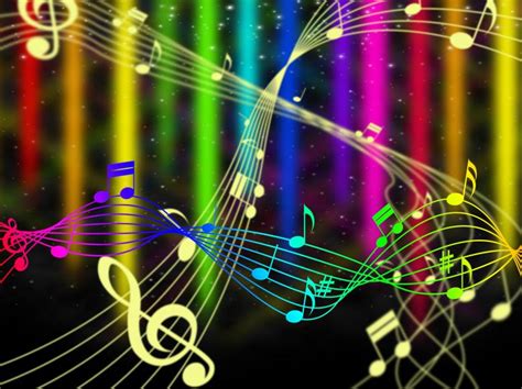 Background Color Shows Music Note And Acoustic Free Stock Photo By