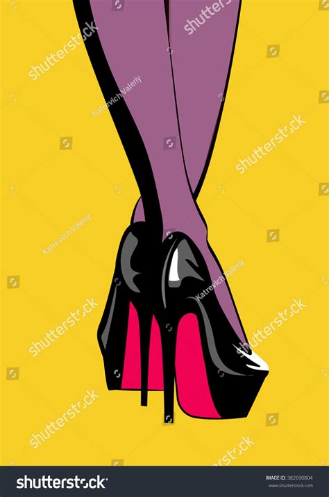 woman legs fashion high heels shoes stock vector royalty free 382690804