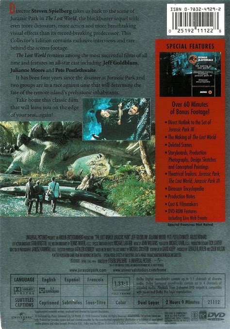 The Lost World Jurassic Park Collectors Edition Dvd 25192111228 Ebay