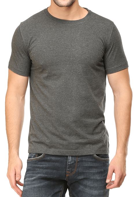 Mens Round Neck Plain T Shirt Charcoal Grey Regular Fit Wolfattire