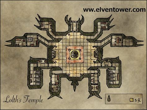 Map 28 Lolths Temple картография Pinterest Temple Rpg And