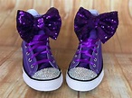 Purple Touch of Bling Converse Sneakers, Little Kids Shoe Size 11-3 ...