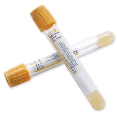 Bd Vacutainer Sst Tube Plastic Gold Ml Box Of