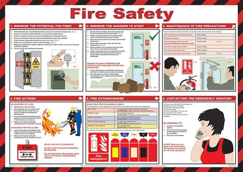 fire instructions health and and safety a3 laminated poster workplace shop office ausrüstung für