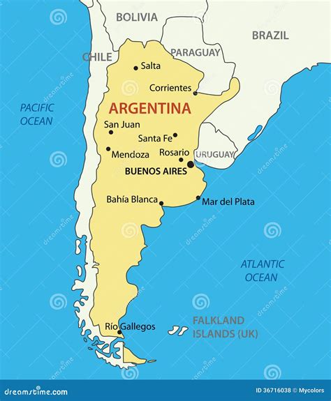 Argentine Republic Argentina Vector O Mapa Ilustração Do Vetor