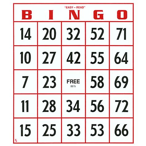 Ez To Read Bingo Cards Set Of 25