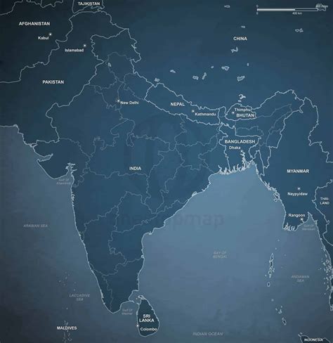 Vector Map Of India Political Sci Fi One Stop Map