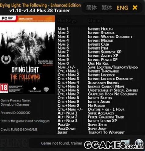 Trainer Dying Light The Following Enhanced Edition Fling