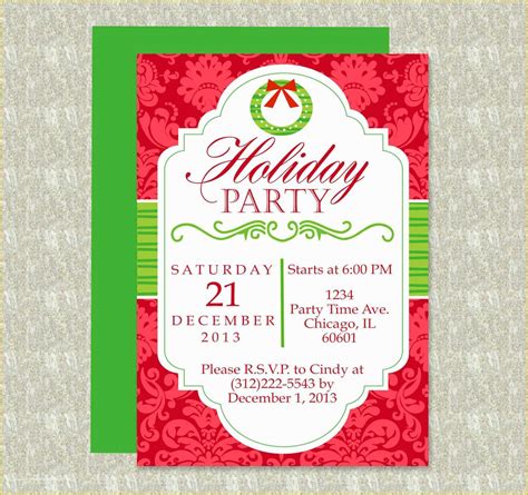 Office Christmas Party Flyer Templates Free Of Holiday Party Invitation Editable Template