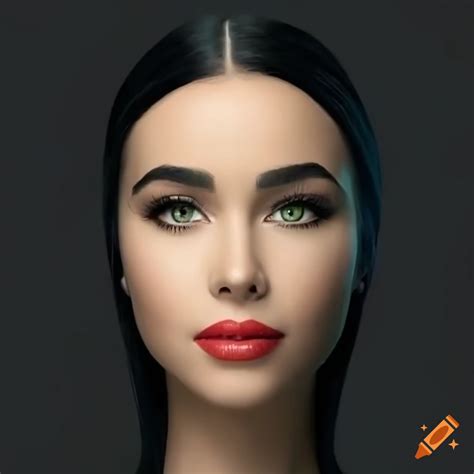 Portrait Of A Girl With Green Eyes And Classic Style
