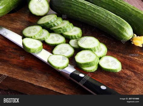 Fresh Sliced Cucumbers Image And Photo Free Trial Bigstock