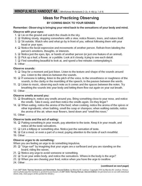 Dbt Skills Training Handouts And Worksheets Second Edition