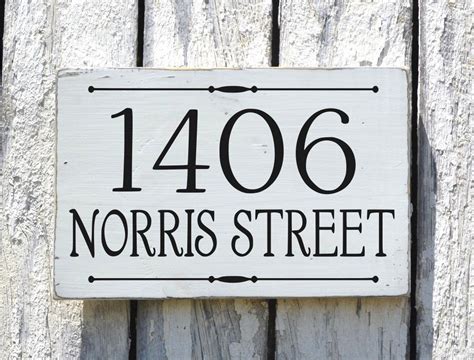 Address Plaque Custom House Numbers Sign Painted Personalized Outdoor