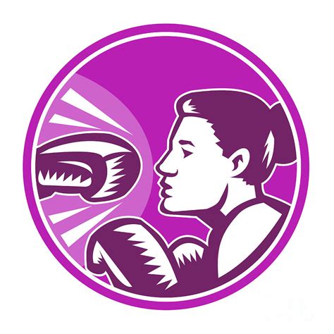 Female Boxer Punch Retro Digital Art By Aloysius Patrimonio Fine Art