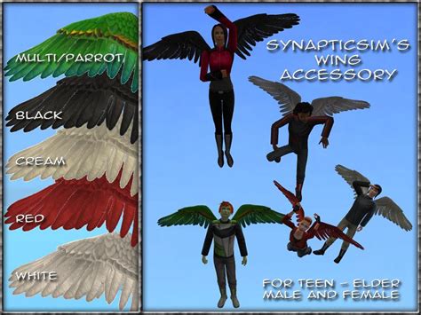 Mod The Sims Synapticsims All New Wings Accessory 2 New Meshes