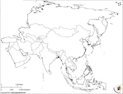 Mapa de Asia para imprimir Mapamundi Político Físico Mudo Con nombres