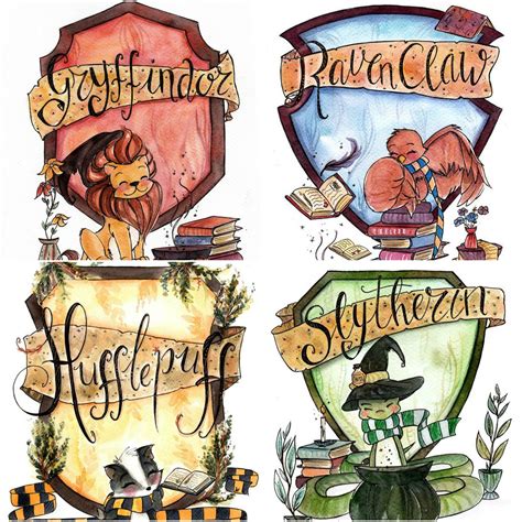 Cute Images Of Hogwarts Houses Harry Potter Drawings Harry Potter