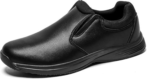 Mens Slip Resistant Work Shoes Food Service Shoe Non Slip Black