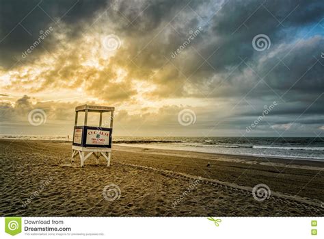 Ocean City Lifeguard Stand At Sunrise Editorial Image Image Of Dusk