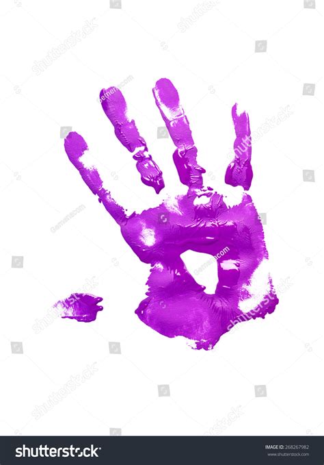 Purple Handprint On White Background Stock Photo 268267982 Shutterstock