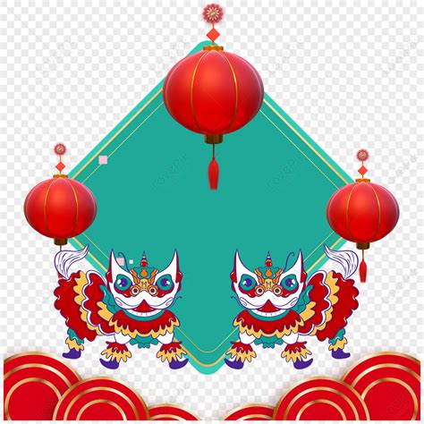 2021 Rhombus Red Chinese New Year Lantern Borderfestivalspring Png